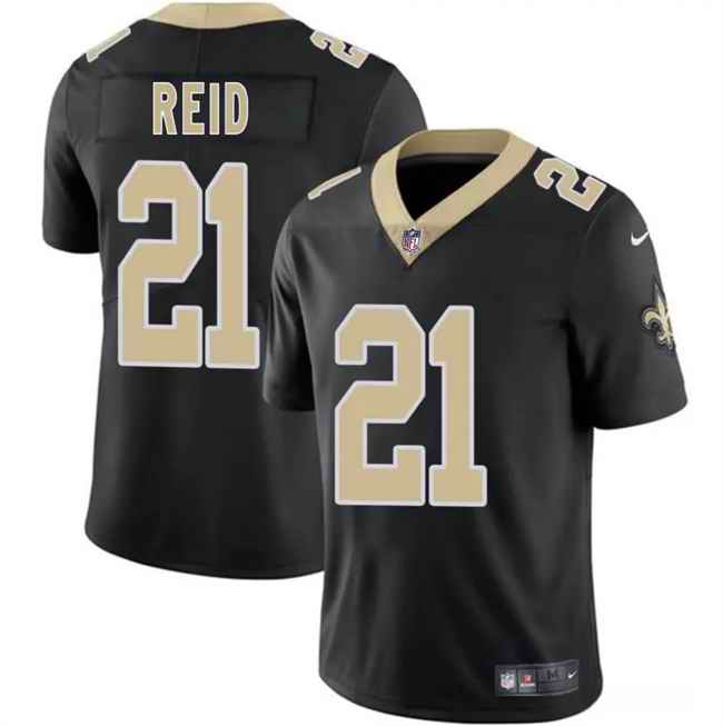 Men's New Orleans Saints #21 Justin Reid Black 2025 Vapor Limited Stitched Football Jersey
